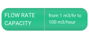 FLOW RATE CAPACITY from 1m3/hr
